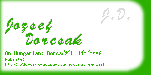jozsef dorcsak business card